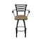 Holland Bar Stool Co Jackie with Arms 36 in. Swivel Bar Stool with Black Wrinkle Finish and Canter Thatch Seat 415 - alternate 6